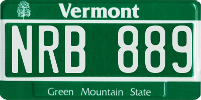 VT license plate NRB889