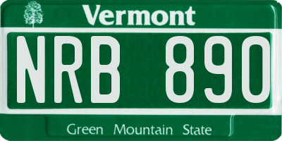 VT license plate NRB890