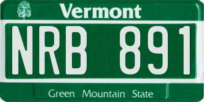 VT license plate NRB891