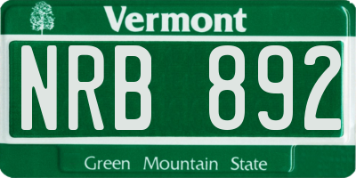 VT license plate NRB892