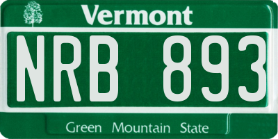 VT license plate NRB893