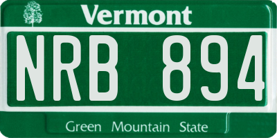 VT license plate NRB894