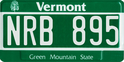 VT license plate NRB895