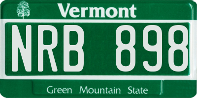 VT license plate NRB898