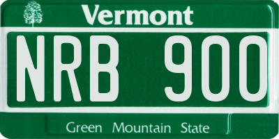 VT license plate NRB900
