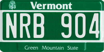 VT license plate NRB904