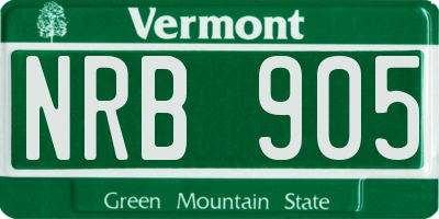 VT license plate NRB905