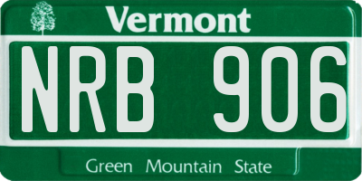 VT license plate NRB906
