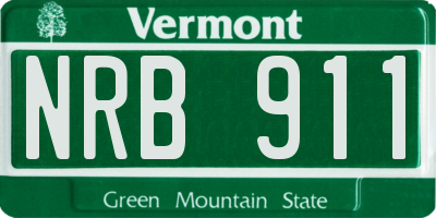 VT license plate NRB911