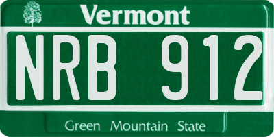 VT license plate NRB912