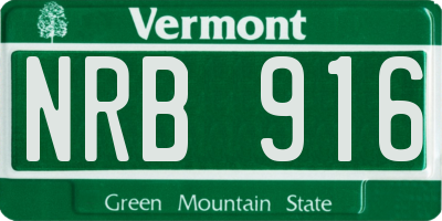 VT license plate NRB916