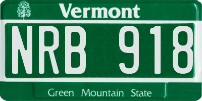 VT license plate NRB918