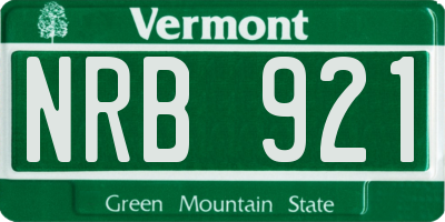 VT license plate NRB921