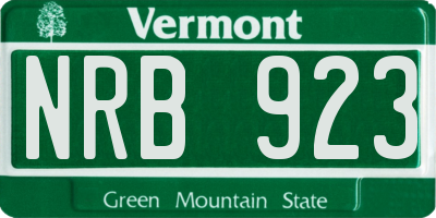 VT license plate NRB923