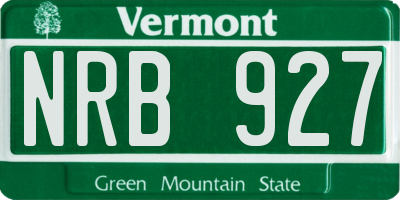VT license plate NRB927