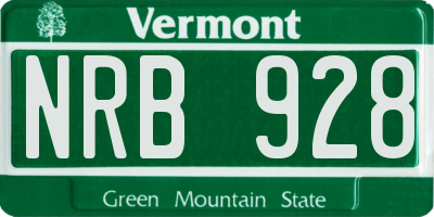 VT license plate NRB928