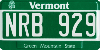 VT license plate NRB929