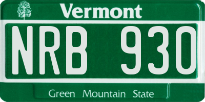 VT license plate NRB930
