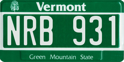 VT license plate NRB931