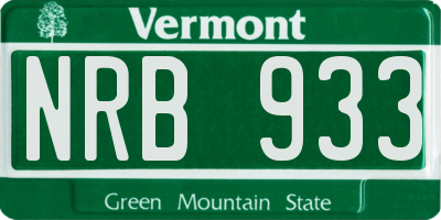 VT license plate NRB933