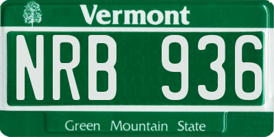 VT license plate NRB936