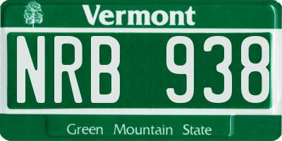 VT license plate NRB938