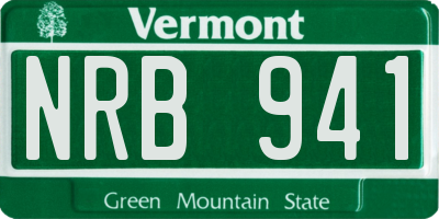 VT license plate NRB941