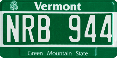 VT license plate NRB944
