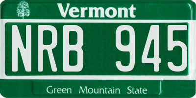 VT license plate NRB945
