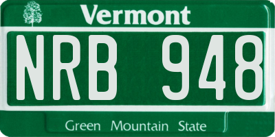 VT license plate NRB948