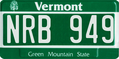 VT license plate NRB949
