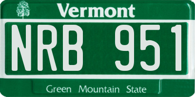VT license plate NRB951