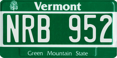 VT license plate NRB952
