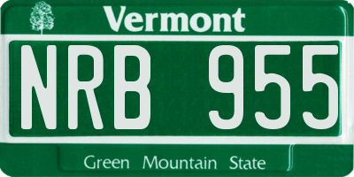 VT license plate NRB955