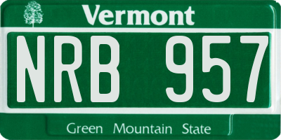 VT license plate NRB957