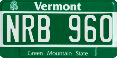 VT license plate NRB960