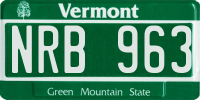 VT license plate NRB963