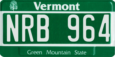 VT license plate NRB964