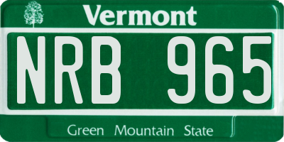 VT license plate NRB965