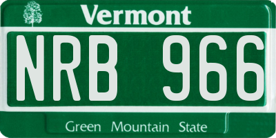 VT license plate NRB966