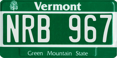 VT license plate NRB967