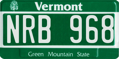 VT license plate NRB968