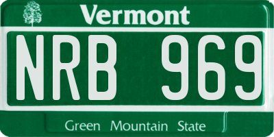 VT license plate NRB969