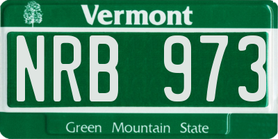 VT license plate NRB973