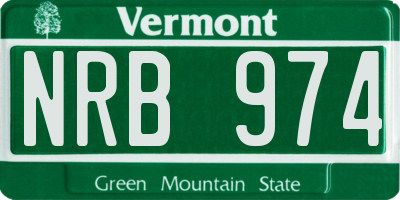 VT license plate NRB974