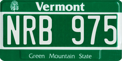 VT license plate NRB975
