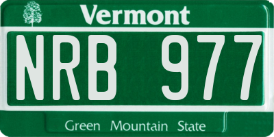 VT license plate NRB977