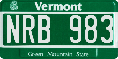 VT license plate NRB983