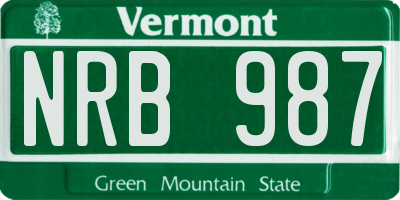 VT license plate NRB987