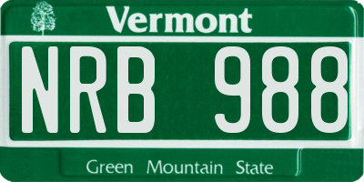 VT license plate NRB988